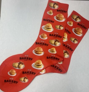 NEW HEB Grocery Store Bakery Novelty Crew Socks Adult Unisex Size 9-11 - Picture 1 of 4