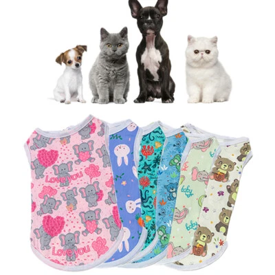 Printed Vest Dog Shirt Thin Vest Pet Vest Dog Clothes Small Dogs Casual Cool - Image 1 of 4