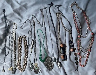 NECKLACE LOT 13 Necklaces Cleobella Vintage Locket Urban Outfitters Hohner Boho - Image 1 of 4