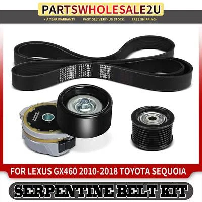 3x Kit de Componentes de Acionamento por Correia Serpentine para Toyota Land Cruiser Lexus GX460 LX570 - Imagem 1 de 4
