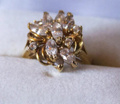 Кольцо Suzanne Somers с фианитом 925 пробы вермей размер маленький - Изображение 1 из 4