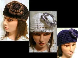 Lot of 3 Women Girls Winter Crochet Knit Headwrap Headband Ear Warmer Flower Hot - Picture 1 of 4