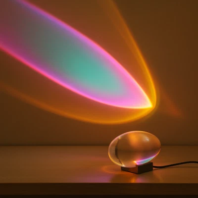 Crystal Eye LED Projector Table Lamp USB Powered 3 Filters Bedside Light Gift - Image 1 of 4