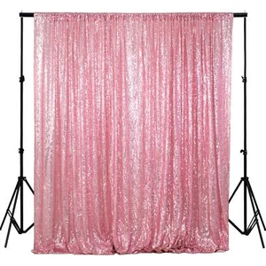 4FTX6FT-Fuchsia Pink-Sequin Photo Backdrop Wedding Photo BoothPhotography Bac... - Picture 1 of 7