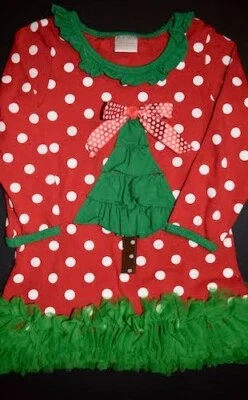 Usado en excelente estado niñas Screaming Owl boutique árboles de navidad vestido de vacaciones túnica talla 4t l Foto 1 de 3