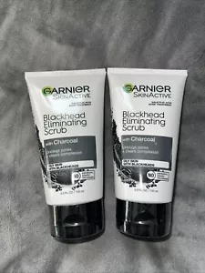 2 x Garnier SkinActive Blackhead Eliminating Scrub With Charcoal Oily Skin 5 oz - Picture 1 of 2