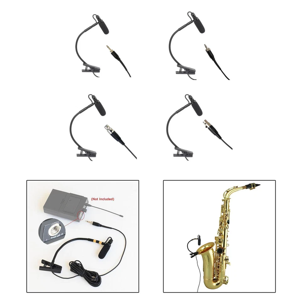 Instrument Microphone Condenser Clip Gooseneck Mic for Sax Stage Performance - Image 1 of 1