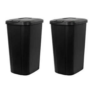 13.3 Gal Trash Can Kitchen Premium Touch Top Button Opens Spring Loaded Lid 2 Pc - Picture 1 of 10