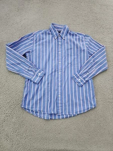 American Eagle Shirt Mens Medium Blue Striped Long Sleeve Button Up Cotton - Picture 1 of 11