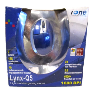 Vintage iOne Lynx-Q5 High Precision Gaming Mouse Windows XP, 98,98E, 2000,ME - Image 1 of 4