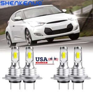 For Hyundai Veloster 2012-2017 High/Low Beam Combo H7 LED Headlight Bulbs Kit - Picture 1 of 11
