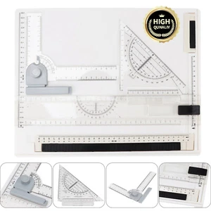 Zeichenbrett Zeichenplatte Reißbrett A4 + Lineal Winkelmesser Set Multifunktion - Bild 1 von 7