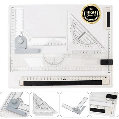 Zeichenbrett Zeichenplatte Reißbrett A4 + Lineal Winkelmesser Set Multifunktion - Bild 1 von 4