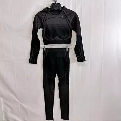 Yoga Cliff Mujer 2 Piezas Geo Sin Costuras Manga Larga Top Corto y Leggings de Entrenamiento S Foto 1 de 4