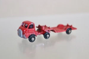 BENBROS MIGHTY MIDGET BEDFORD LOW LOADER LORRY RED with red TRAILER 3og - Picture 1 of 8