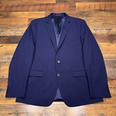 Van Heusen Flex Slim Fit Sport Coat 44R Blue Plaid Stretch - Image 1 of 4