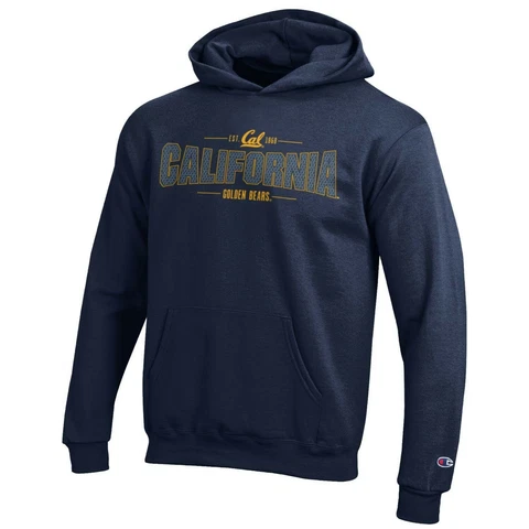 Champion NCAA Youth Long Sleeve Fleece Hoodie Boy's Collegiate Sweatshirt Cal Cover