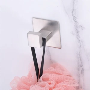 Towel Hook Robe Hook Self Adhesive No Drilling Towel Holder Stainless Steel Hook - Picture 1 of 12