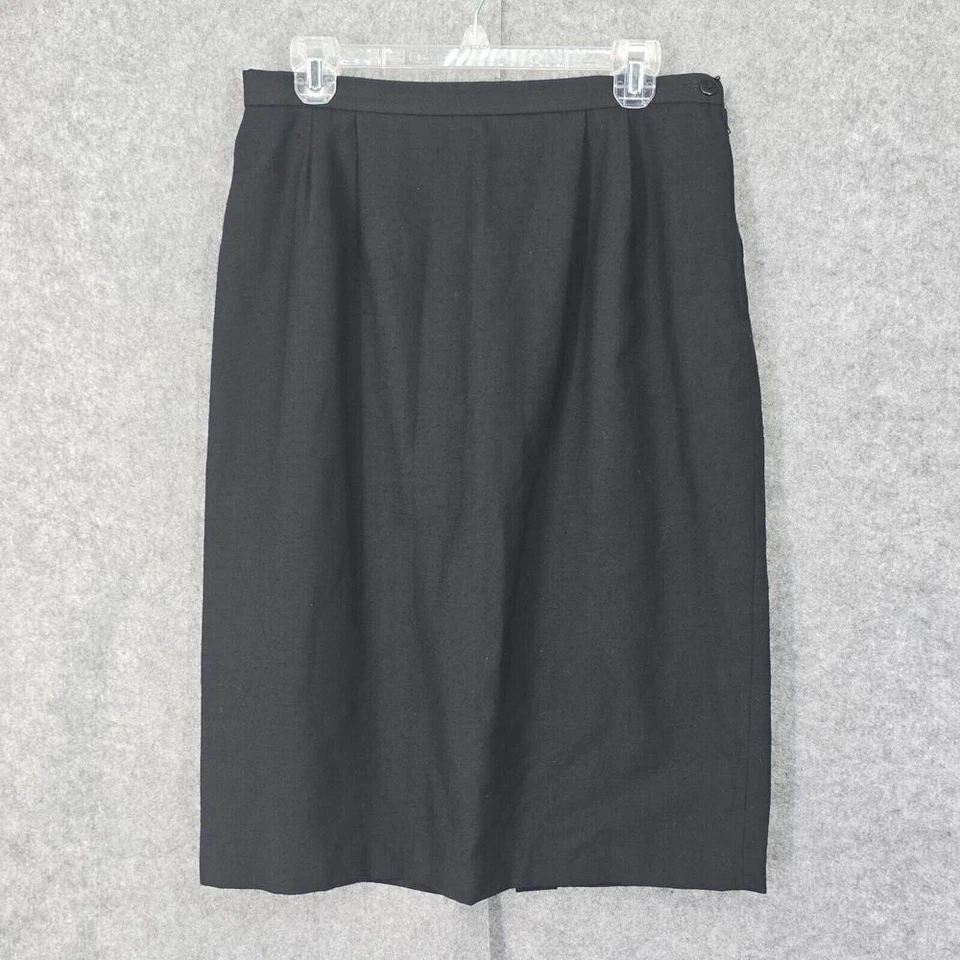 Falda Vintage Mujer Talla 16 Negra Línea A Algodón Mezcla Lino Forrada Cremallera Lateral Foto 1 de 4