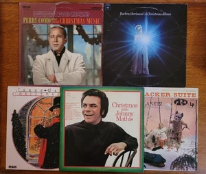 Christmas 5LP Lot Perry Como Johnny Mathis Barbra Streisand Nutcracker J Galway - Picture 1 of 11