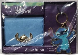Disney Stitch ID Card Blue Wallet and Keychain 2 Piece Gift Set New - Picture 1 of 2