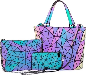 LOVEVOOK Geometric Luminous Purses and Handbag + Crossbody Bags + Wallet - Picture 1 of 6