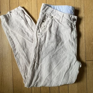 Poetry Hose 100 % Leinen beige creme spitz zulaufende Taschen Strand Freizeit Damengröße 12 - Bild 1 von 10