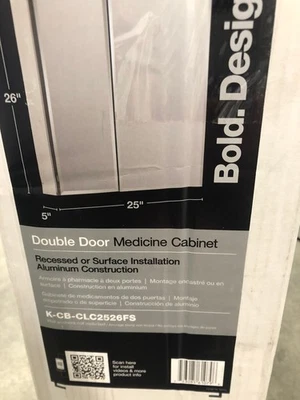 Armário de remédios KOHLER K-CB-CLC2526FS 25x26 portas espelhadas borda chanfrada - Imagem 1 de 2