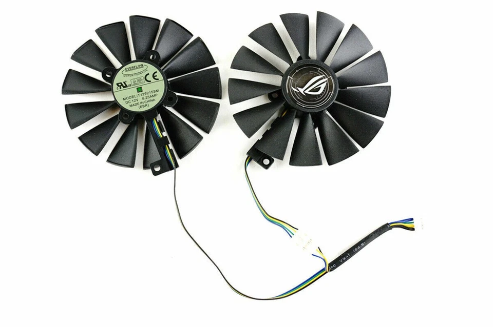 Pair Fans Cooler Fan For Asus Strix RX 470 480 570 580 GTX 1050 T129215SM 95mm - Image 1 of 1