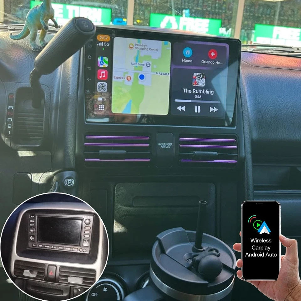 2+64GB Carplay Car Stereo Radio For Honda CR-V CRV 2002-2006 WIFI GPS Android 15 - Image 1 of 4