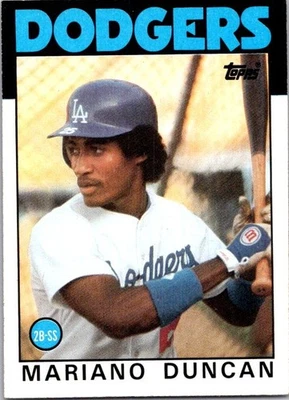 Mariano Duncan 1986 Topps #602 Rookie Los Angeles Dodgers - Image 1 of 2