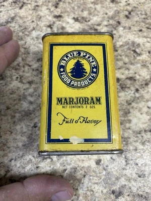 Vintage Scowcroft blue pine marjoram tin Ogden Utah - Image 1 of 4