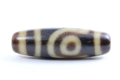 Amuleto de ágata tibetano 2 ojos Dzi Bead vintage hecho a mano en Taiwán Foto 1 de 4