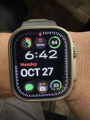 APPLE WATCH ULTRA 49mm 1st Gen Smart Watch TITANIUM - MINT - Blue Ocean Band - Image 1 of 4