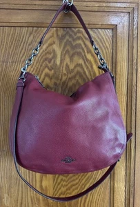 COACH Chelsea 32 Hobo Crossbody Shoulder CHERRY red Leather 58036 - Picture 1 of 19