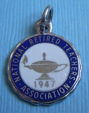 Association Nrta sterling charm Vintage enamel National Retired Teachers