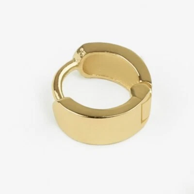 Pendiente de aro pequeño y audaz de oro macizo de 14k, pendiente de aro Huggie, cartílago Foto 1 de 4