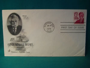 Ersttagsausgabe - Artcraft Cachet - 15c Oliver Wendell Holmes Spule - #1305E - Falte - Bild 1 von 4