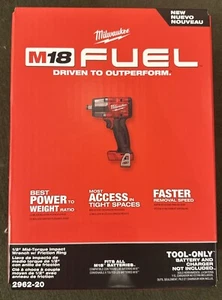 Milwaukee 2962-20 M18 Fuel 1/2" Mid-Torque Impact Wrench with Friction Ring -... - Picture 1 of 1