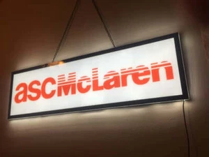 ASC McLaren Large LED Light Up Garage Man Cave Wall Sign 38" x 11" Capri Mustang - Bild 1 von 3