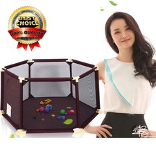 6 Panels Safety Baby Playard Play Pen Gate Fence Playard Surrounding Fence B2