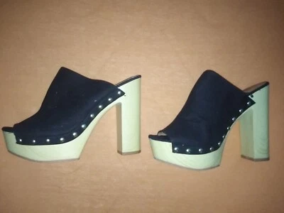 1x H&M Sexy Nude Pumps High Heels Clogs Holz Gr. 39 - Bild 1 von 2