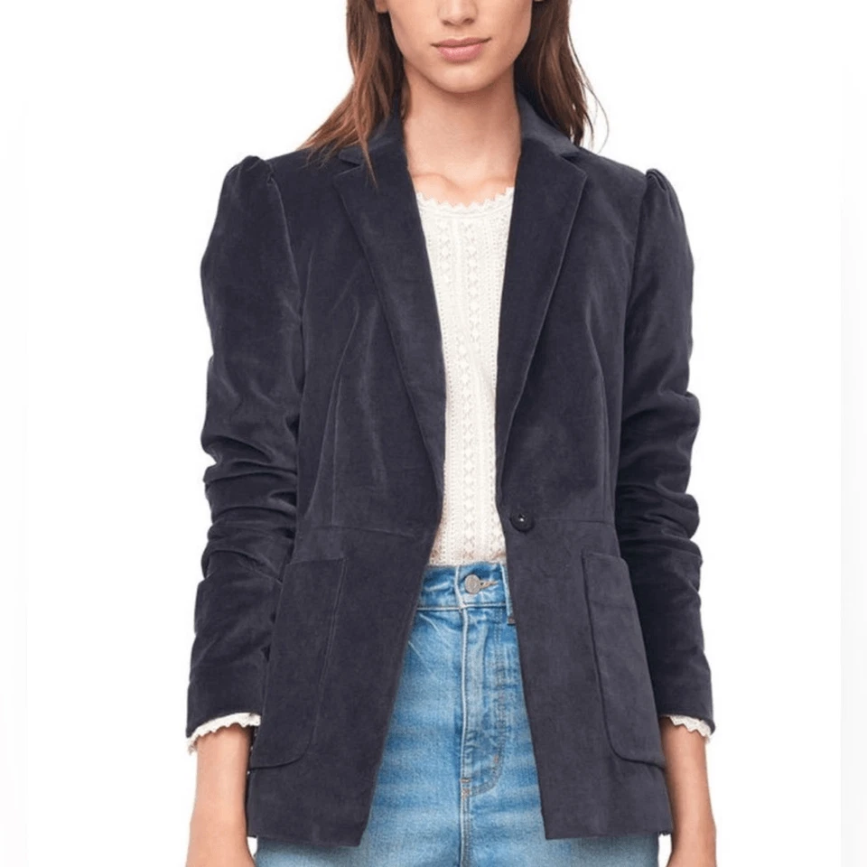 Blazer de terciopelo elástico Rebecca Taylor 2 Foto 1 de 4