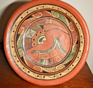 Vintage Latin American Ceremonial Tribal Bowl Footed Heads Tripod Bowl Polychrom - Picture 1 of 6