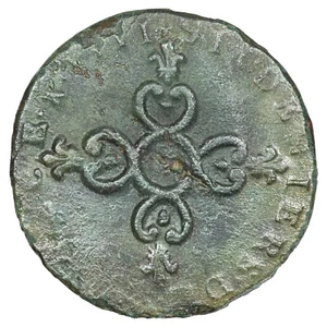 France LOUIS XIV Six 6 deniers Dardenne 1711 N Montpellier Dy.1593 cuivre - Picture 1 of 2