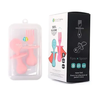 Baby Cutlery Special Silicone Spoon And Fork Without BPA Design Antichoke Feedin • 4.99£