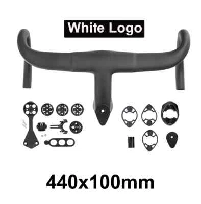 Barra de caída de montaje de manillar de bicicleta de carretera integrada aerodinámica de carbono solo 380/400/420/440 mm Foto 1 de 4