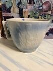 Early Blue & White DAISY & SPEARPOINT Stoneware Measuring Cup Ohio