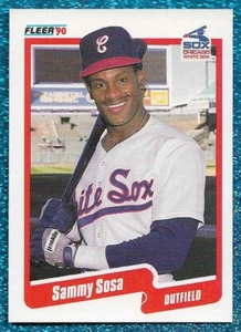 Fleer #548 1990 novato Sammy Sosa radiocontrol casi nuevo o mejores cubos 609 jonrones carrera F - Imagen 1 de 1