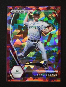 2021 Prizm Draft Picks Base Burgundy Cracked Ice #189 Travis Adams /23!
